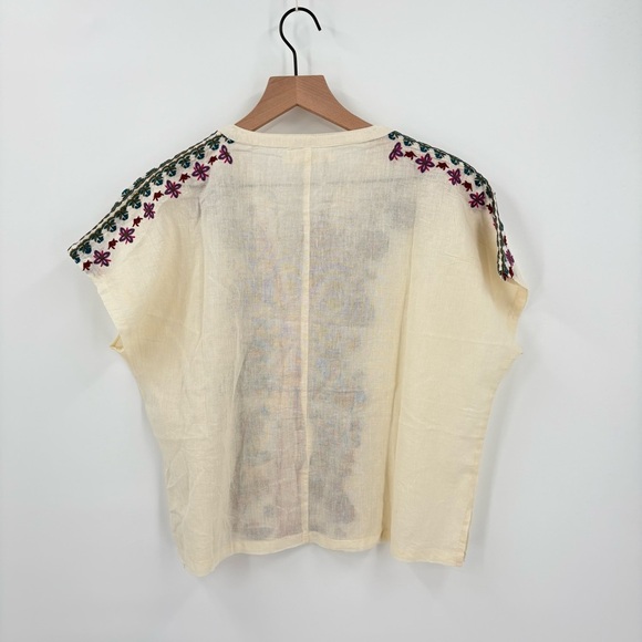 Natural Life Cropped Embroidered Cotton Top Large New - Picture 3 of 7